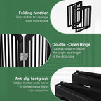 Freestanding Foldable Dog Gate - 4 Panel Room Divider with Metal Support Feet (Black)