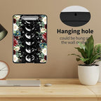A4 Clipboards,Heavy Duty Waterproof Nursing Plastic Folder Clipboard with Storage Clip Boards,File Folder Storage Box Clipboard Case for Teacher,Doctor,Offices,Moon Wild Floral