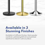 New Star Foodservice 54590 Stanchions, 36-Inch Height, 6.5-Foot Retractable Belt, Set of 2, Black Belt