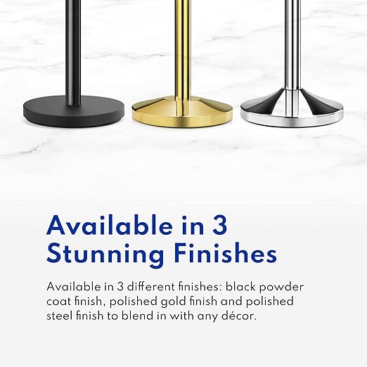 New Star Foodservice 54590 Stanchions, 36-Inch Height, 6.5-Foot Retractable Belt, Set of 2, Black Belt