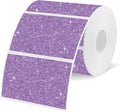 3x2 Inch Holographic Thermal Labels, Purple Thermal Sticker Labels, Glitter Thermal Stickers for DIY Custom Logo, Perforation Line Design- 200 Sheets