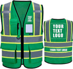 AYKRM Custom Logo Personalised Printed High Visibility Reflective 2 two tone work construction Safety Vest