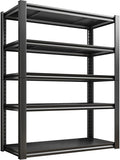Raybee Storage Shelves, 72" H Garage Shelving, 5-Tier Adjustable Garage Shelves, 2000LBS Metal Shelving for Basement, Garage, Warehouse, Pantry, 72" H x 31.5" W x 16.5" D, Black