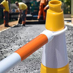 6 Pack 36" Large-Sized PVC Traffic Cones with Heavy-Duty Black Base, Garage Parking Lot Cones Structurally Stable Weatherproof Road Construction Safety Cones (6, Yellow, 36" Extra Large)
