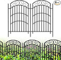 8 Panels 40in(H) Decorative Garden Fence, Total 18ft L Heavy Duty Iron Metal No Dig Animal Barrier Fence, Tall Garden Border Fencing, Temporary Dog Fencing Outdoor for Yard