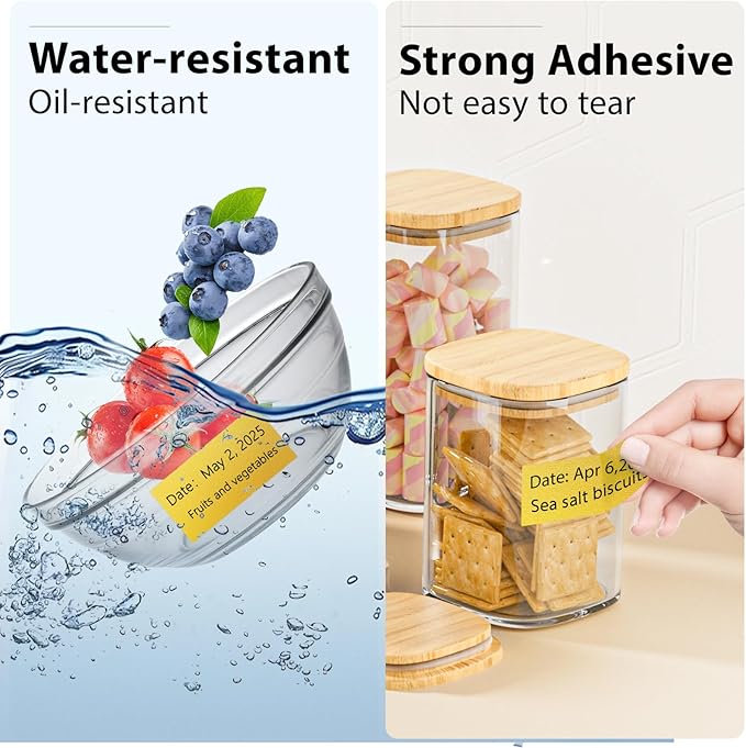 1x2 inch Blank Removable Freezer Labels Printable Rectangle Stickers 500PCS Water Oil Resistant with Perforation Line for Food Containers Jars Pantry Organization, Gold