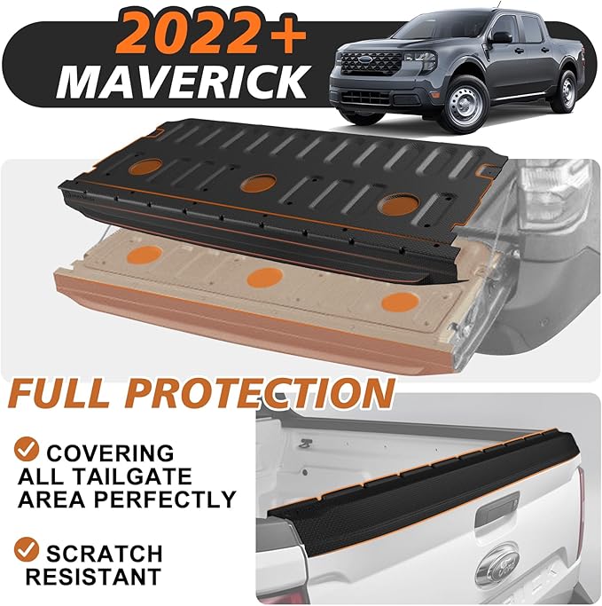 TripleAliners Compatible with Ford Maverick & Hybrid Model 2022-2025 2026 Tailgate Accessories Tailgate Mat with Tailgate Cap Top Protector Full-Coverage All Weather Truck Bed Cover Liner Replacement