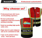 BeautyWill Custom Logo Safety Vest Class2 High Visibility Reflective Vest Breathable Construction Vest