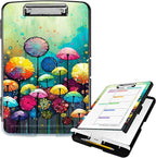 Clipboard with Storage High Capacity Plastic Nursing Clipboards with Pen Holder File Folder Storage Box Clipboard with Heavy Duty Clips for Teacher,Doctor,Offices-Colored Mushroom