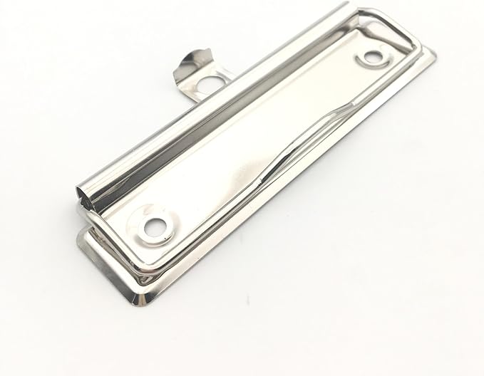 Shuokecrafts10 Pack Metal Clipboard Clips with Rubber Grips and Hanging Hole (10cm with Hook)