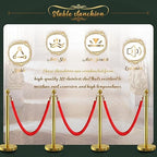 6Pcs Gold Stanchion Post Queue Velvet Ropes and Posts with Soild Base and 4pcs 5 Ft Red Velvet Ropes Carpet Ropes Posts Stanchion Set Crowd Control Barriers for Party Supplies