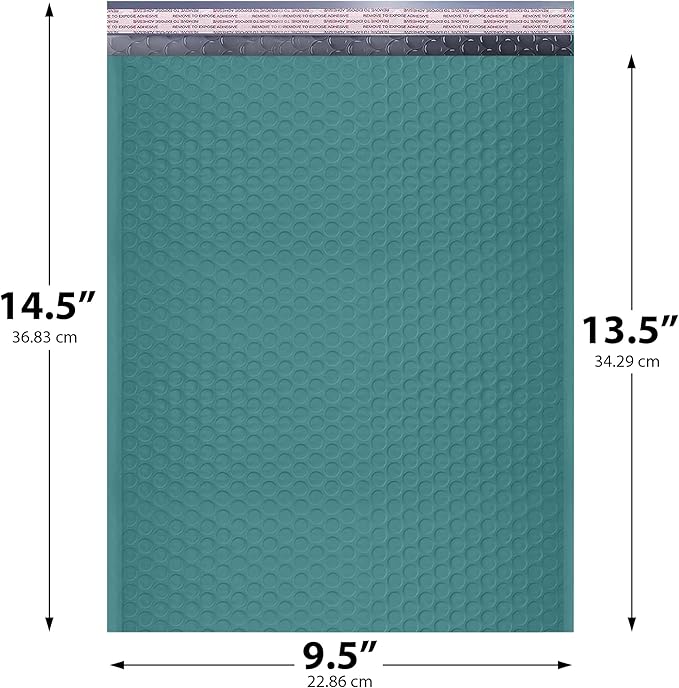 Green Large Poly Bubble Mailers 9.5x14.5 inch #4 | Self Seal Padded Envelopes Cushioned Bubble Mailer | Usable Size 9.5x13.5 | WaterProof | Lightweight mailing Shipping Bags | 200 Pack Bulk