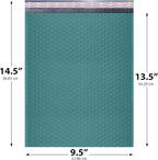 Green Large Poly Bubble Mailers 9.5x14.5 inch #4 | Self Seal Padded Envelopes Cushioned Bubble Mailer | Usable Size 9.5x13.5 | WaterProof | Lightweight mailing Shipping Bags | 200 Pack Bulk