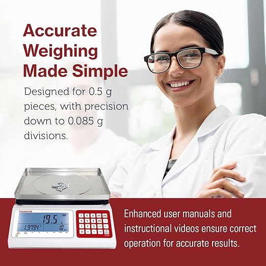 Fristaden Lab Counting Scale | 30 kg x 0.5 g | Industrial Counting Scale for Small Parts | USA Company | Units: g, lbs, oz, kg