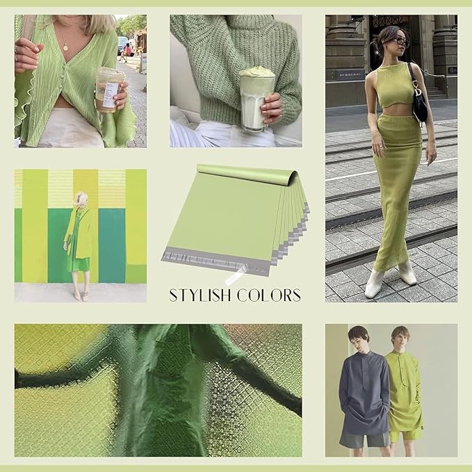 Metronic Large Poly Mailers 19x24 500 Pcs, Waterproof Shipping Bags for Clothing, Strong Adhensive Mailers Bags, Shipping Envelopes for Small Business, Tear-resistant Mailing Bags in Avocado Green