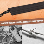 Floor Cord Cover Self Adhesive Cord Hider,10FT Cable Management, Extension Strip Protector for Wires, Prevent Cable Trips for Offices, Gyms, Exhibitions Cavity:0.3"(W) x 0.28"(H) Black Wood