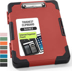 Sooez Toughest Clipboard with Storage, Internal Pen Pouch Included, Letter/ A4 Size, Shockproof Heavy Duty Plastic Clip Boards 8.5x11”, High Capacity Clipboards Box Case for Contractor Trucker Driver