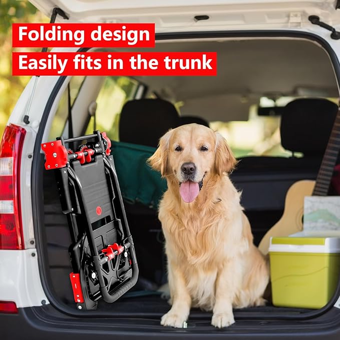 2 in 1 Hand Truck Dolly Foldable, 330LB Folding Hand Truck Heavy Duty Carrying, Folding Hand Cart with Retractable Handle Dolly Cart for Moving