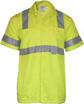Ironwear 1860 Hi-Visibility Short Sleeve Buttoned Down Safety Work Shirt-Type R | ANSI Class 3 Compliant Lime