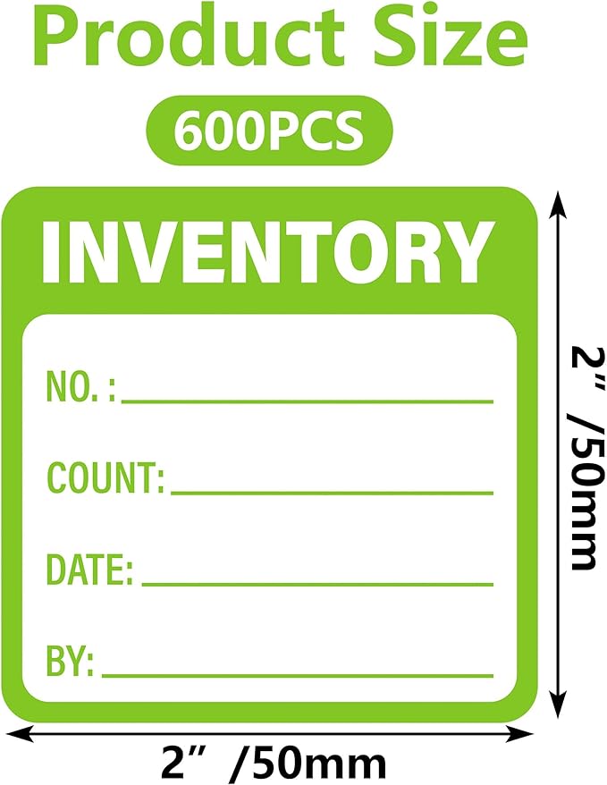 600 Pcs Inventory Stickers Control Labels for Shipping Handling Packing Moving Marking Organizing Notating Items 2 X 2 Inch