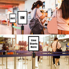 Taiyin 8 Pcs Stanchion Sign Holder Double Sided Sign Frame with Cover Stanchion Top Frames for 8.58 x 12.52 Inches Paper Size for Crowd Control Sentry Stanchions (Black)