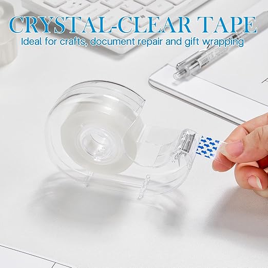 48 Rolls Clear Tape, Transparent Tape Refills for Dispenser, 1 Inch Core, 3/4 x 800 Inches, Strong Adhesive for Gift Wrapping, Office, School, Home, Desk Supplies & Crafts
