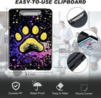 Clipboard with Storage, Hard Letter A4 Size Clip Board with Pen Holder & Paper Organizer, Heavy Duty Portable Writing Pad for Nurses Students Teachers Office Jobsite Contractor, Dog Paw