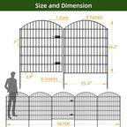 Metal Garden Gate and Fences Outdoor ECG1191, 1 Gate + 4 Fence Panels,43.2in Tall and Total Length 14.75ft, Heavy Duty Fencing for The Yard Privacy Temporary Animal Barrier for Dog, Black