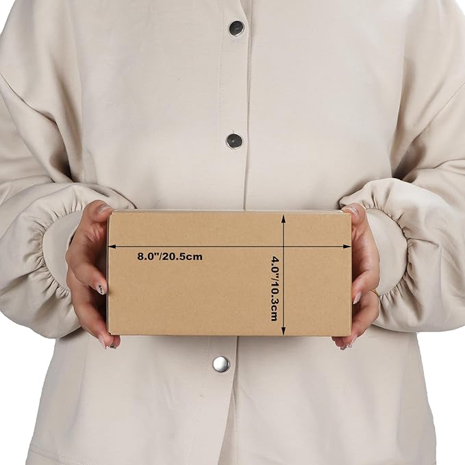 EdenseeLake 50 Pack 8x4x4 inches Small Shipping Boxes Corrugated Cardboard Boxes for Packing, Mailng, Moving, Brown