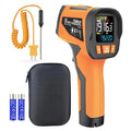 -40℉ to 1922℉ TEMIRUP Infrared Thermometer Temperature Gun with Thermocouple Probe, 30:1 Pyrometer High Temp Thermometer for Cooking Oven, Engine, Kiln, Forging, Industrial, Adjustable Emissivity