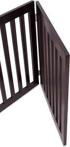 INTERNET'S BEST Dog Gate Indoor Freestanding Pet Barrier, Folding Wood Dog Fence, Extra Wide Doorway Puppy Gate, Indoor Animal Privacy Panel, Wooden Cat Fence - 3 Panel - 24", Espresso