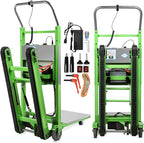 Electric Stair Climbing Dolly, 1250W Electric Stair Climbing Hand Truck, 900lbs Max Load Capacity, 3 Mode Folding Stair Climber Hand Trucks with Telescopic Handle for Moving Furniture (Green)