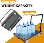 2in1 Panel Cart, Drywall Cart Platform Trucks 2500 lbs Capacity Lumber Cart Flatbed Cart 38" x 24" Heavy Duty Push Cart with 1Front and 3 Side Handrails& Swivel Casters