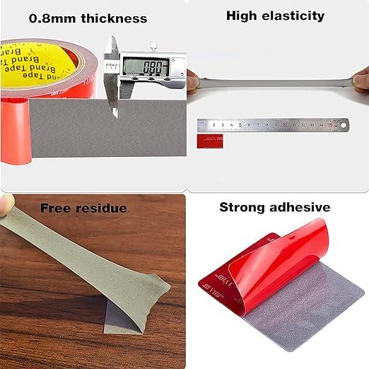 Double Sided Tape Heavy Duty 3pcs 4in x 8in Mounting Tape Pad Sticker Strong Adhesive Tape Waterproof Foam Tape for Indoor and Out Door…