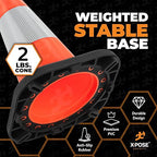 Xpose Safety 12 Inch Orange Traffic Cones with 4" Collar - 1 Pack Multipurpose PVC Plastic Safety Cone for Parking, Soccer, Caution, Kids and Construction -DOT Approved