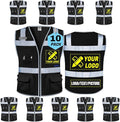 BeautyWill Custom Logo Safety Vest Class 2 High Visibility Reflective Vest for Men - Personalized Logo Team Vest