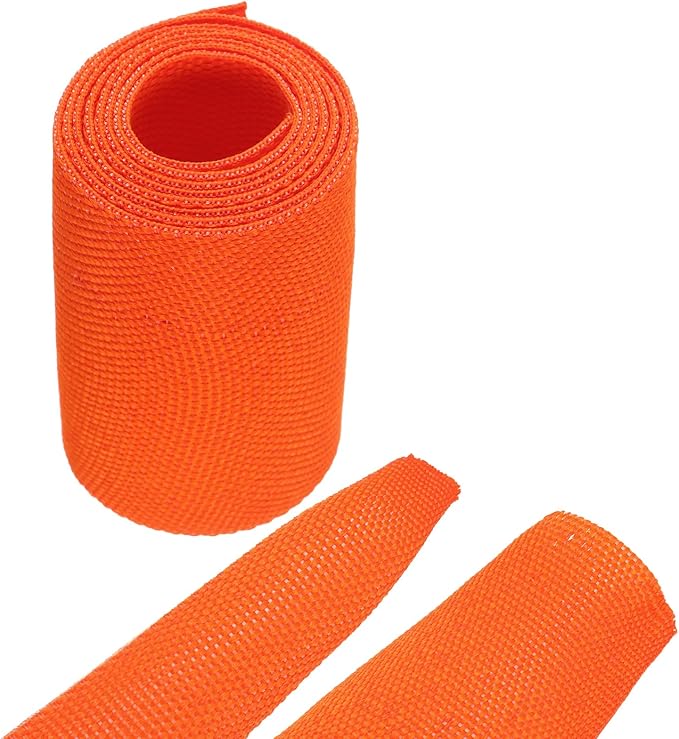 MECCANIXITY Braided Cable Sleeves Heat Shrinkable Fabric Sleeving, 2" 3ft Orange 2:1 Ratio Heat Shrinkable Cord Protector for Harness Cable, Network Cable Protection, Cable Management