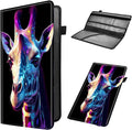 Car Registration and Insurance Holder, Leather Car Glove Box Organizer, Cool Car Accessories for ID, Driver's License Cards & Essential Document,business cards,Men&Women,Colorful Flower Giraffe