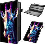Car Registration and Insurance Holder, Leather Car Glove Box Organizer, Cool Car Accessories for ID, Driver's License Cards & Essential Document,business cards,Men&Women,Colorful Flower Giraffe