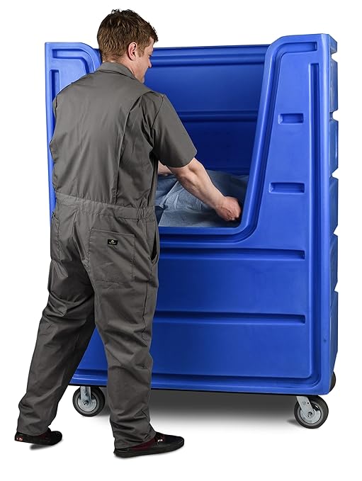Meese 72P Bulk-Trux Commercial Laundry Linen Truck Cart | Polyethylene (HDPE) | 38 Bushels / 48 Cu. Ft. | Royal Blue