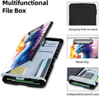 Clipboard with Storage Box & Pen Holder,Heavy Duty Clip Boards 8.5x11 for Nursing,High Capacity,School & Office Supplies,Blue Dragon Fire