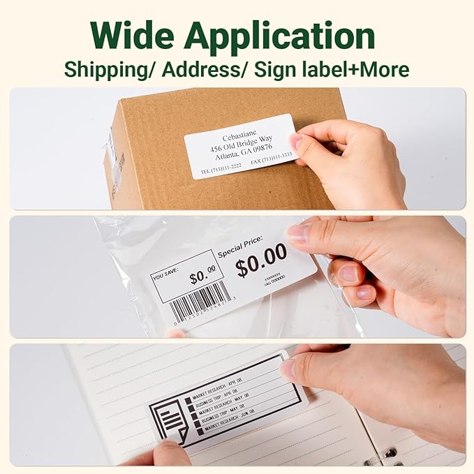 Compatible with Brother QL-800 Label DK-1208(1.4 in x 3.5 in, 400/roll) Large White Paper Address Die-Cut Label Work with QL-700 QL-600 Printers (8 Rolls + 1 Frame)