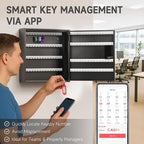 WeHere Smart Key Lock Box, Wall Mounted Key Cabinet with 120 Key Tags, Bluetooth App Control, OTP & Password Unlock, Wi-Fi Remote Unlock (Bridge Required), Steel Key Safe for Office Home Business
