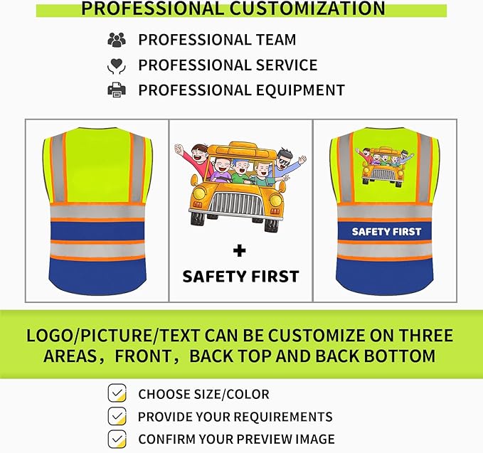 BeautyWill Custom Logo Safety Vest Class2 High Visibility Reflective Vest Breathable Construction Vest