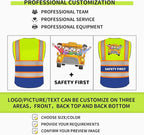 BeautyWill Custom Logo Safety Vest Class 2 High Visibility Reflective Vest for Men - Personalized Logo Team Vest
