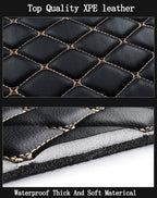 Trunk Mat for Mercedes GLS Class 2+3+2 Seater 2020-2025(with Vent on Left Side of Trunk) Full Coverage Cargo Mat+Backrest Mat+Both Side Mat 3D Cargo Mat(Black w/Gold Stitching)