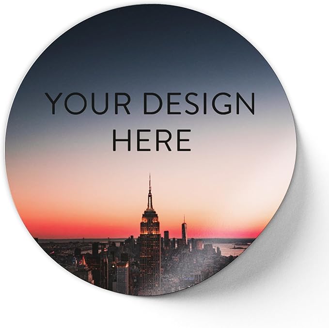 100 Custom Vinyl Stickers - Upload Your own Image, Text, Design, Logo - Personalized Logo Labels for Handmade, Packaging, Bottle, Jars, Candle, Brand Stickers (City, 4x4)