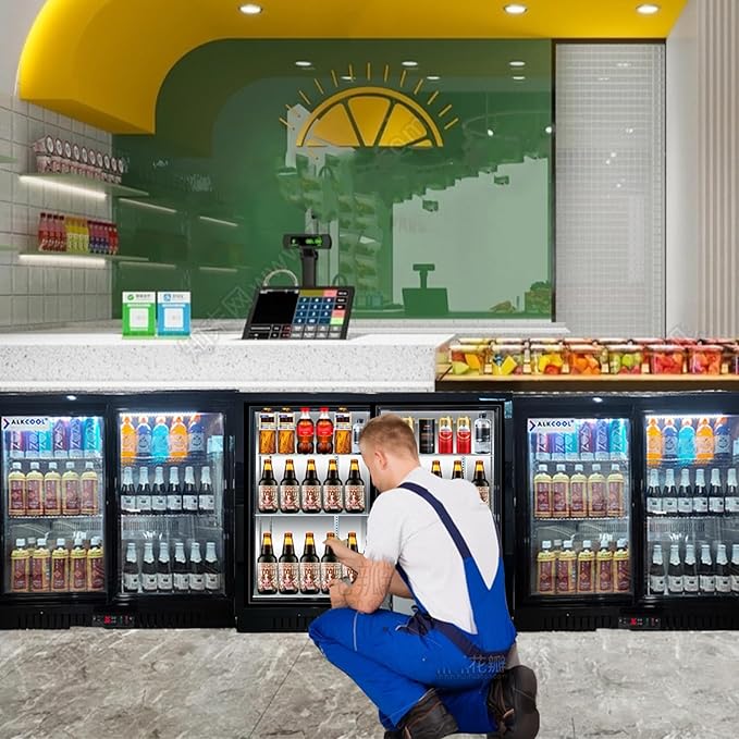 Back Bar Cooler Fridge,11.5 Cu Ft Commercial Display Refrigerator Beverage Undercounter Refrigerator, Commercial BeerFridge with LED Light Adjustable Shelves,ETL Sanitation