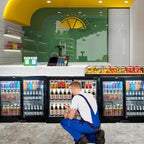 Back Bar Cooler Fridge,11.5 Cu Ft Commercial Display Refrigerator Beverage Undercounter Refrigerator, Commercial BeerFridge with LED Light Adjustable Shelves,ETL Sanitation