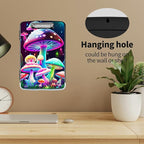 Clipboard with Storage High Capacity Plastic Nursing Clipboards with Pen Holder File Folder Storage Box Clipboard with Heavy Duty Clips for Teacher,Doctor,Offices-Pretty Mushroom